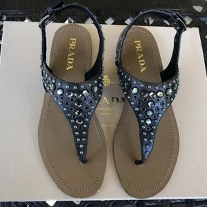 BNIB Prada Calzature Donna Studded Sandals